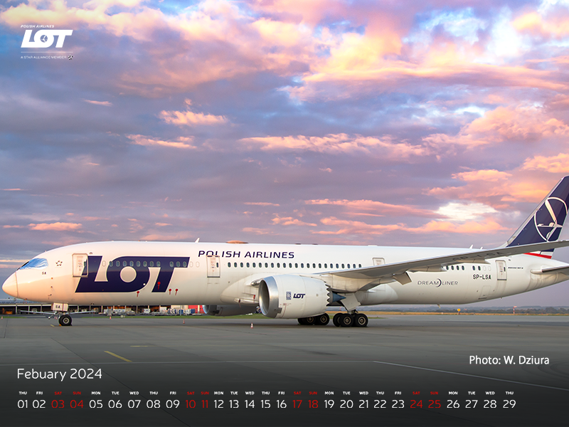 Dreamliner from the LOT fleet parked on the airport apron